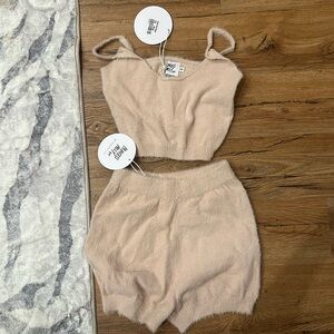 NWT Princess polly fuzzy short set
